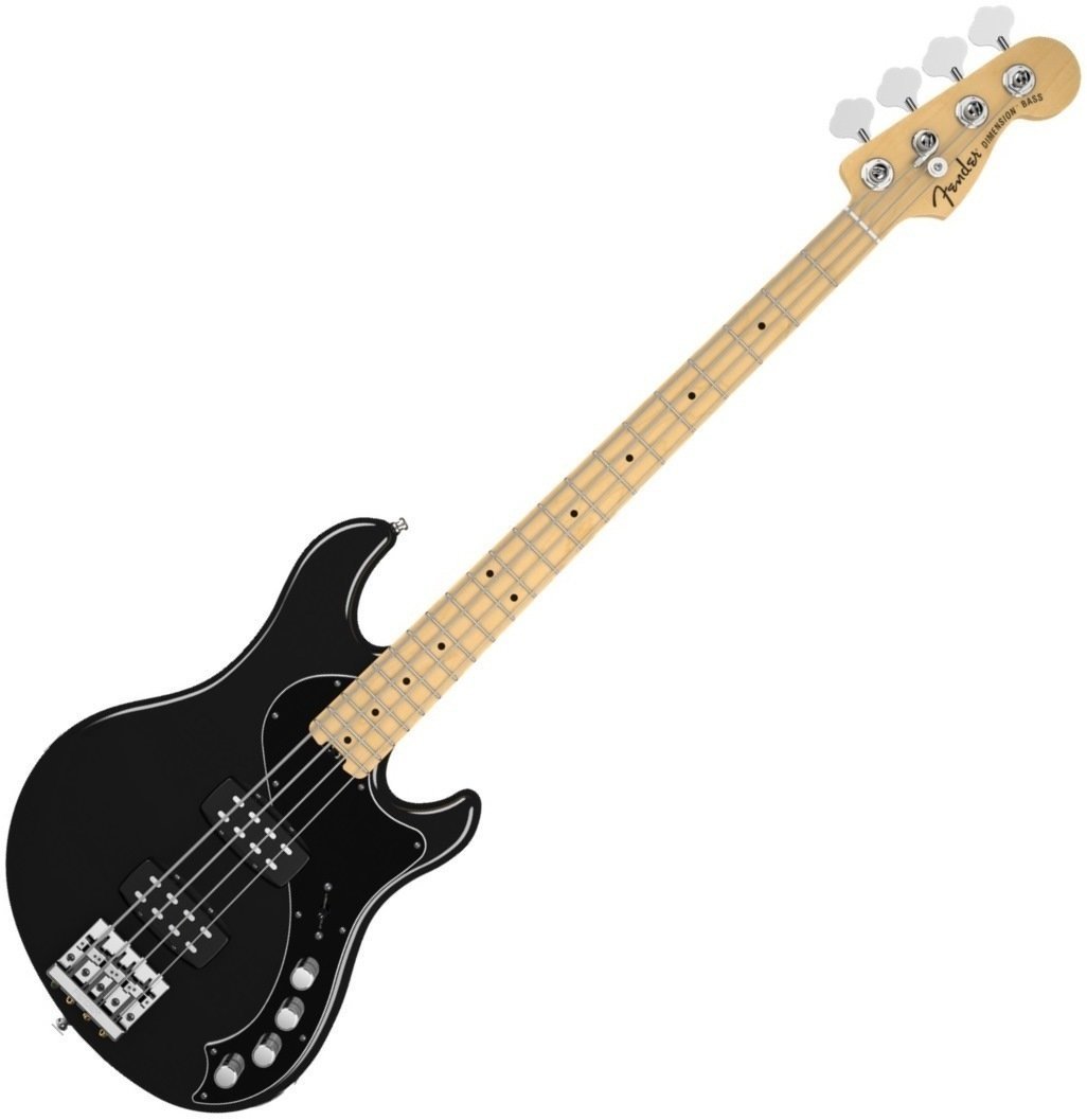 Basse électrique Fender American Deluxe Dimension Bass IV HH, Maple Fingerboard, Black
