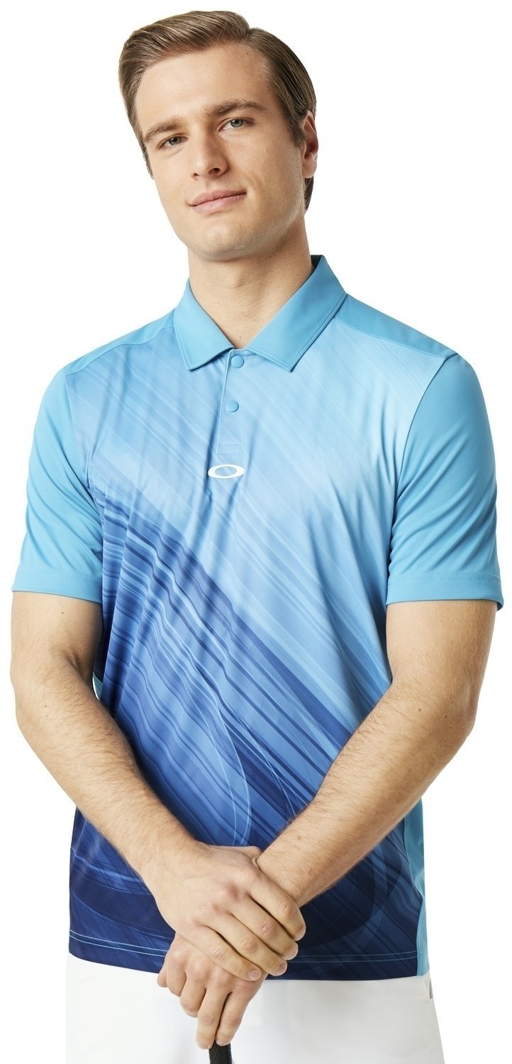 Tricou polo Oakley Exploded Ellipse Stormed Blue XL
