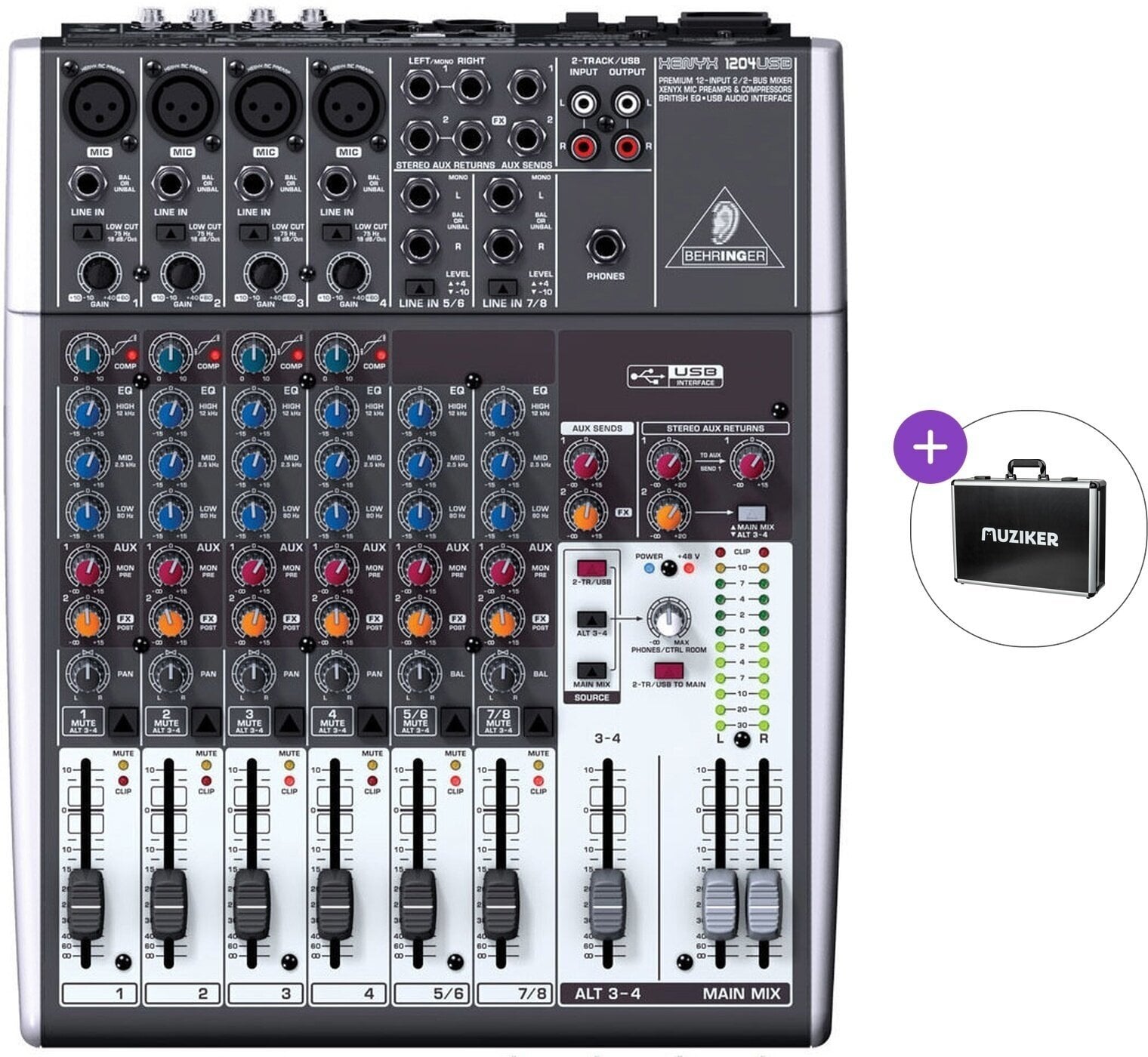 Mikser analogowy Behringer XENYX 1204 USB Basic SET Mikser analogowy