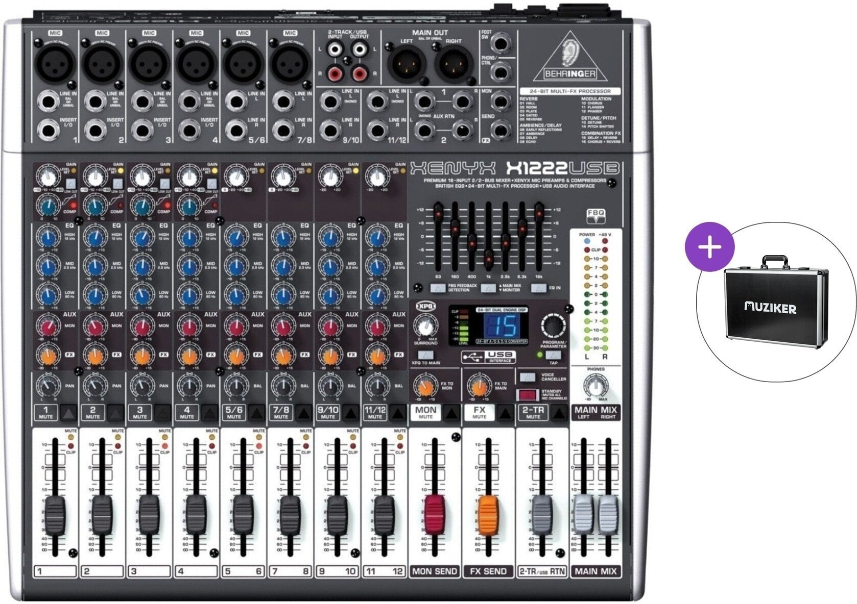 Analogni mix pult Behringer XENYX X 1222 USB Basic SET Analogni mix pult