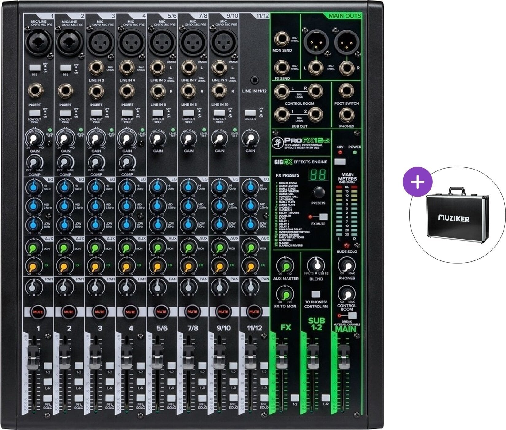 Table de mixage analogique Mackie PROFX12 V3 Basic SET Table de mixage analogique