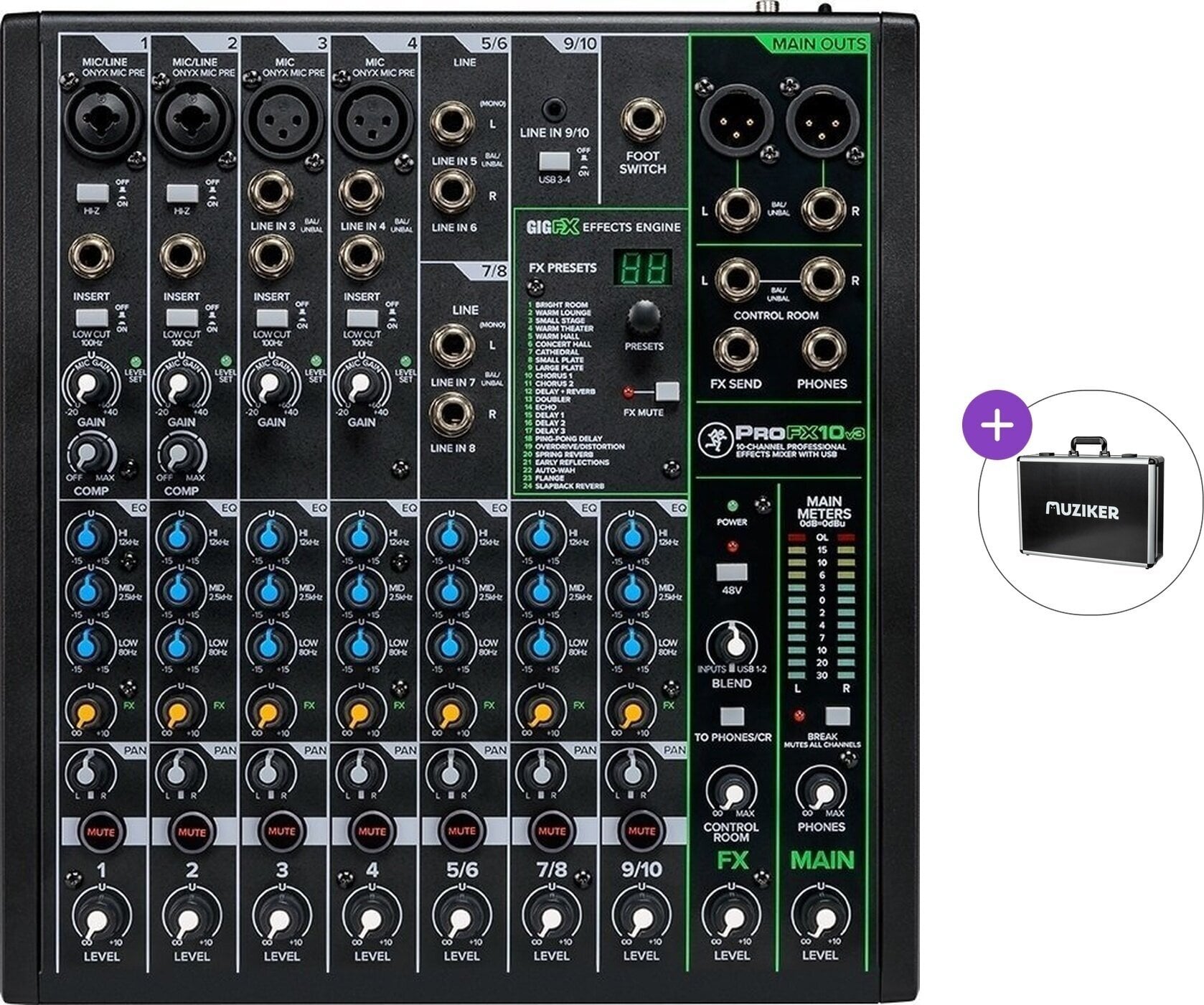 Analogni mix pult Mackie PROFX10 V3 Basic SET Analogni mix pult