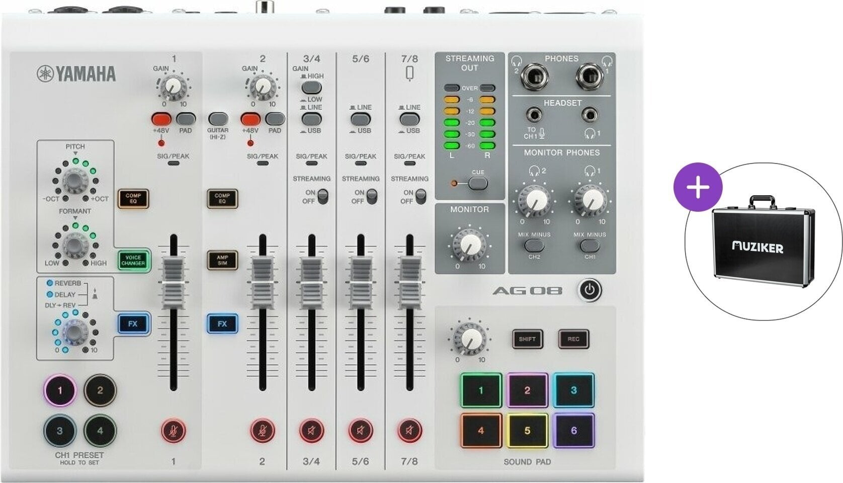 Mikser podcastów Yamaha AG08 Basic SET White Mikser podcastów