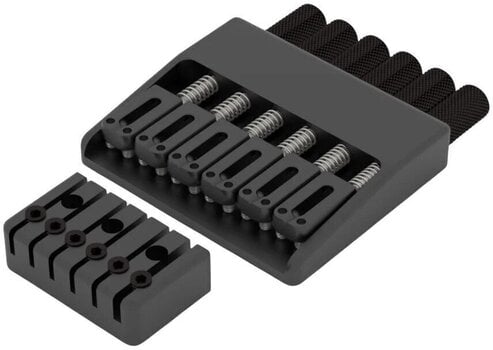 Guitar Bridge Hipshot 6 String headless guitar fixed w/ traditional headpiece Black Guitar Bridge - 1