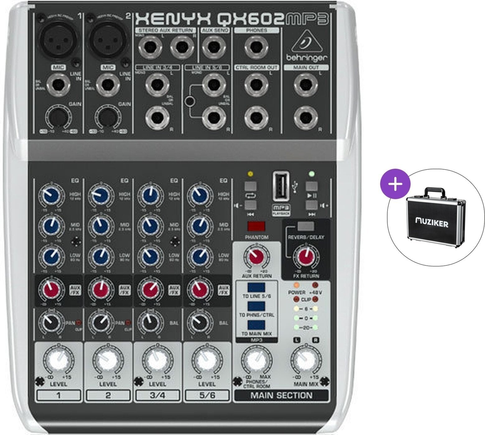 Mikser analogowy Behringer Xenyx QX602MP3 Basic SET Mikser analogowy
