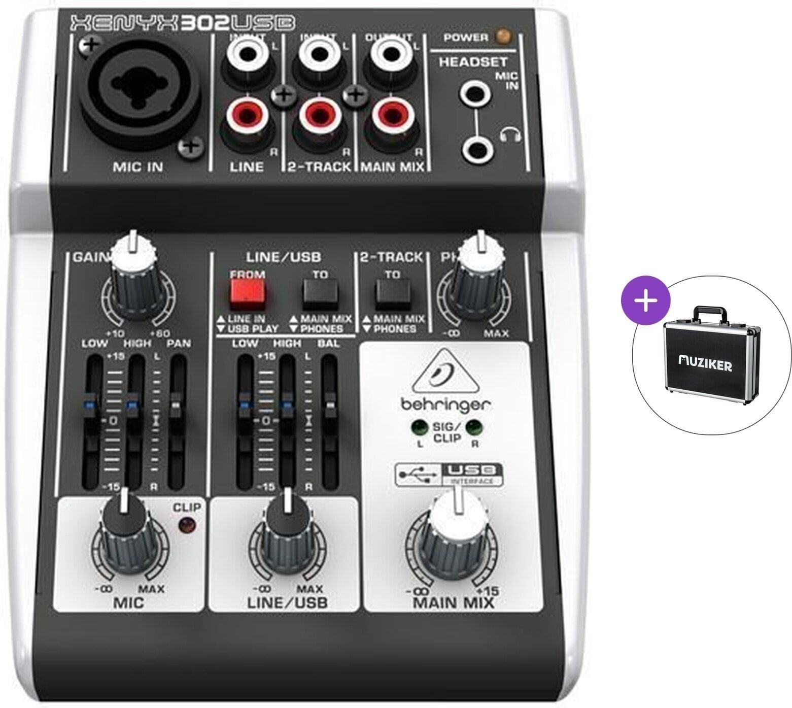 Miksauspöytä Behringer XENYX 302 USB Basic SET Miksauspöytä
