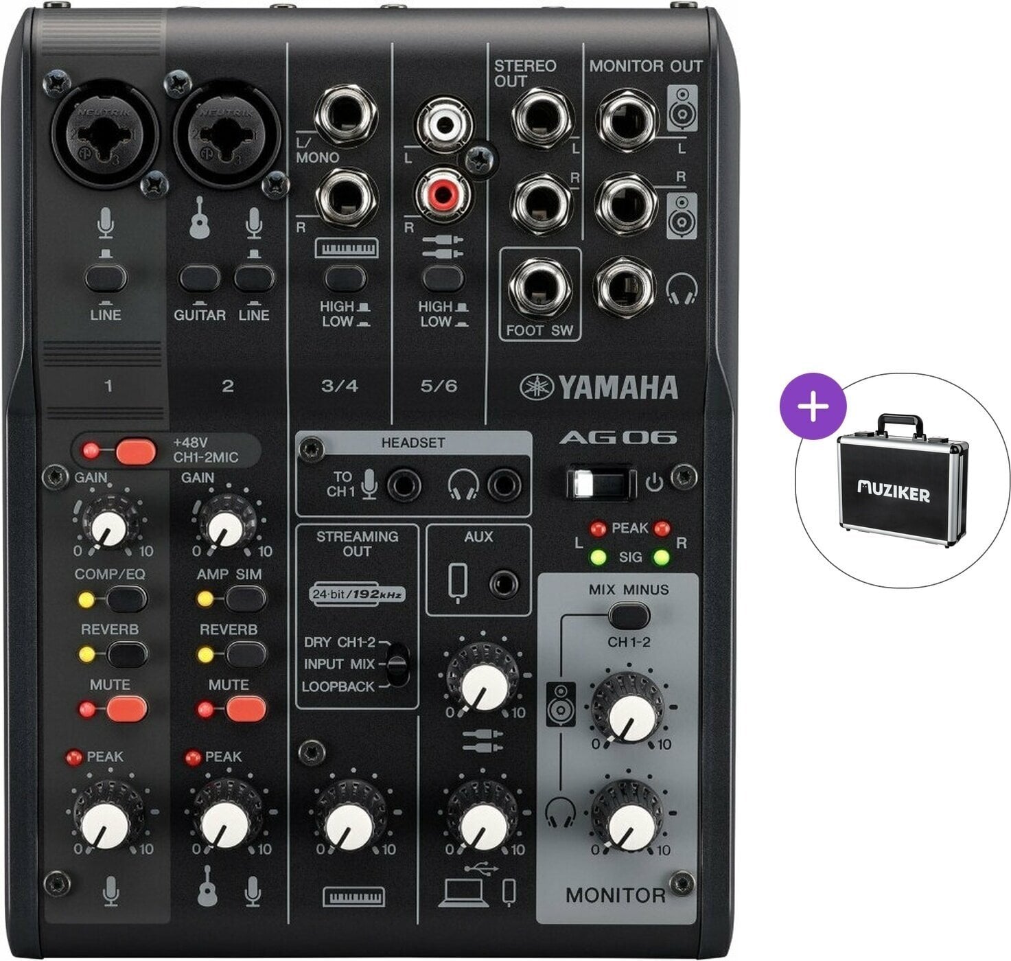 Mikser analogowy Yamaha AG06 MK2 BK Basic SET Mikser analogowy