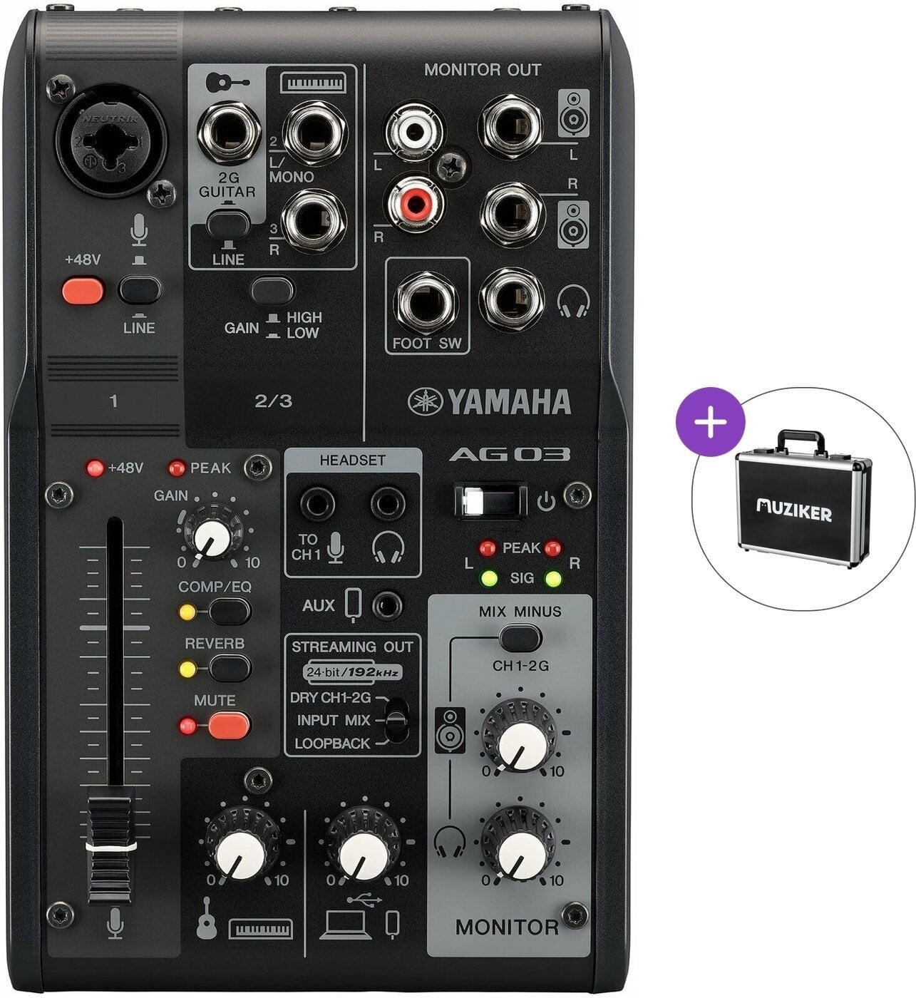 Mikser analogowy Yamaha AG03 MK2 BK Basic SET Mikser analogowy