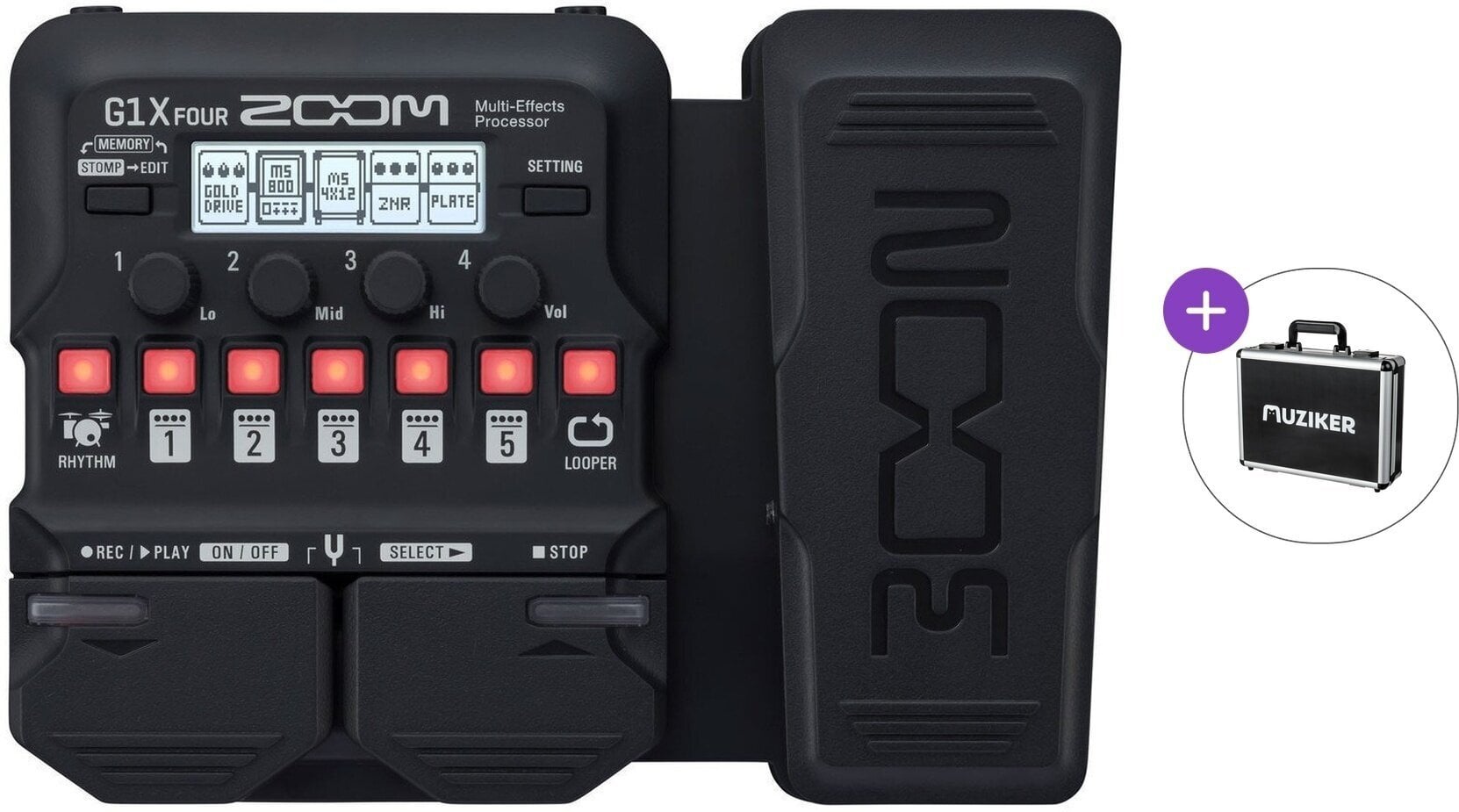 Gitaar multi-effect Zoom G1X Four Basic SET Gitaar multi-effect