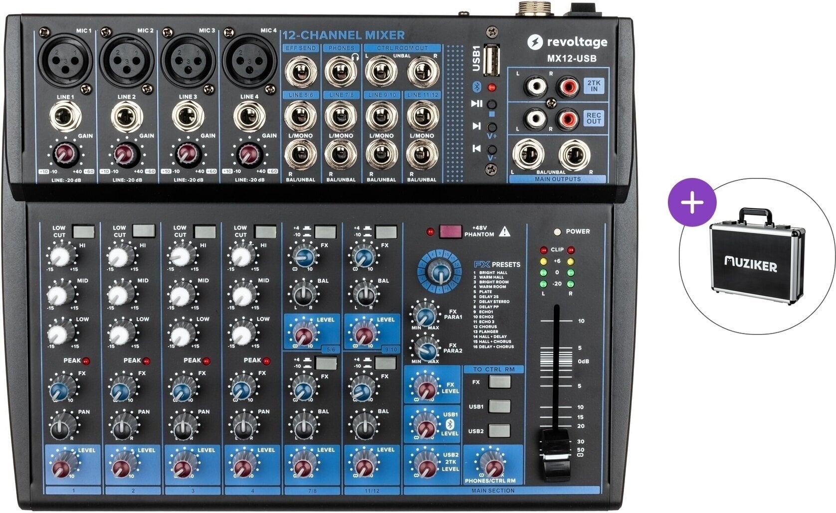Mikser analogowy Revoltage MX12-USB Basic SET Mikser analogowy