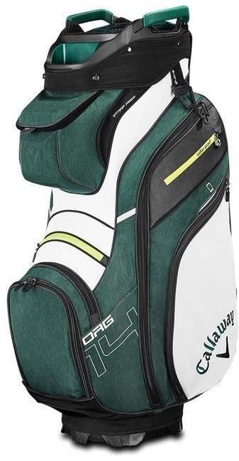 Golftaske Callaway Org 14 White/Hunter Green/Neon Yellow Cart Bag 2019