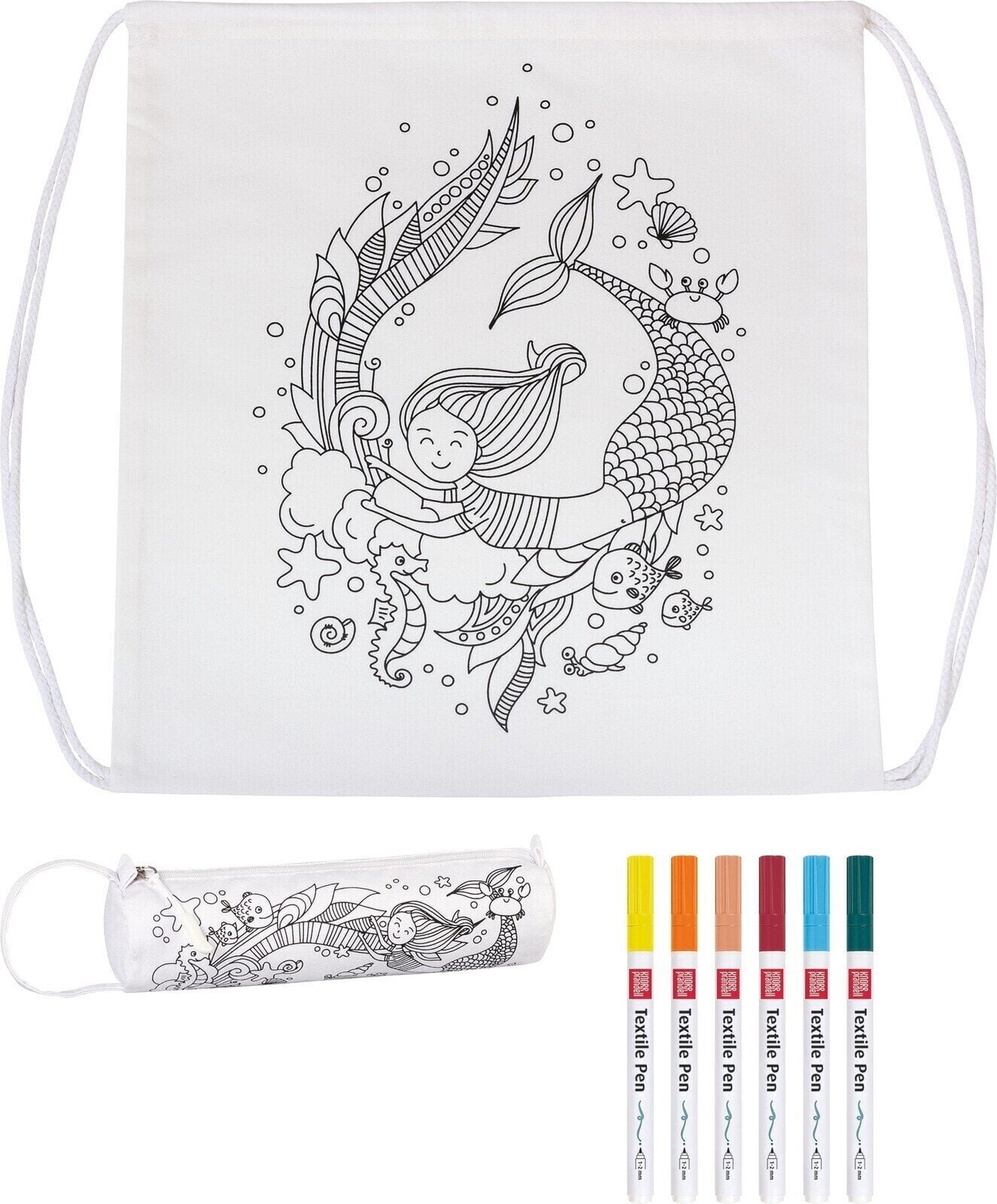 Výtvarná a kreativní sada Knorr Prandell Sports Bag & Pencil Case Mořská panna