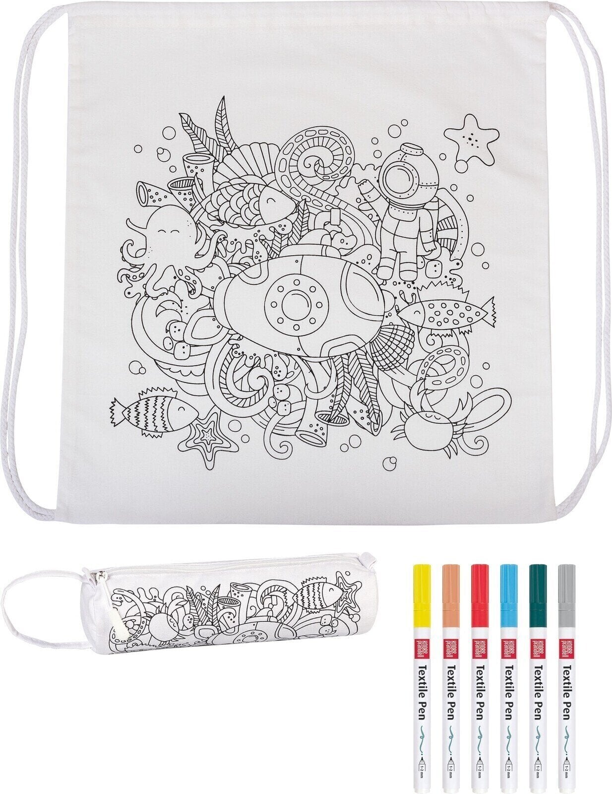 Výtvarná a kreativní sada Knorr Prandell Sports Bag & Pencil Case Seaworld