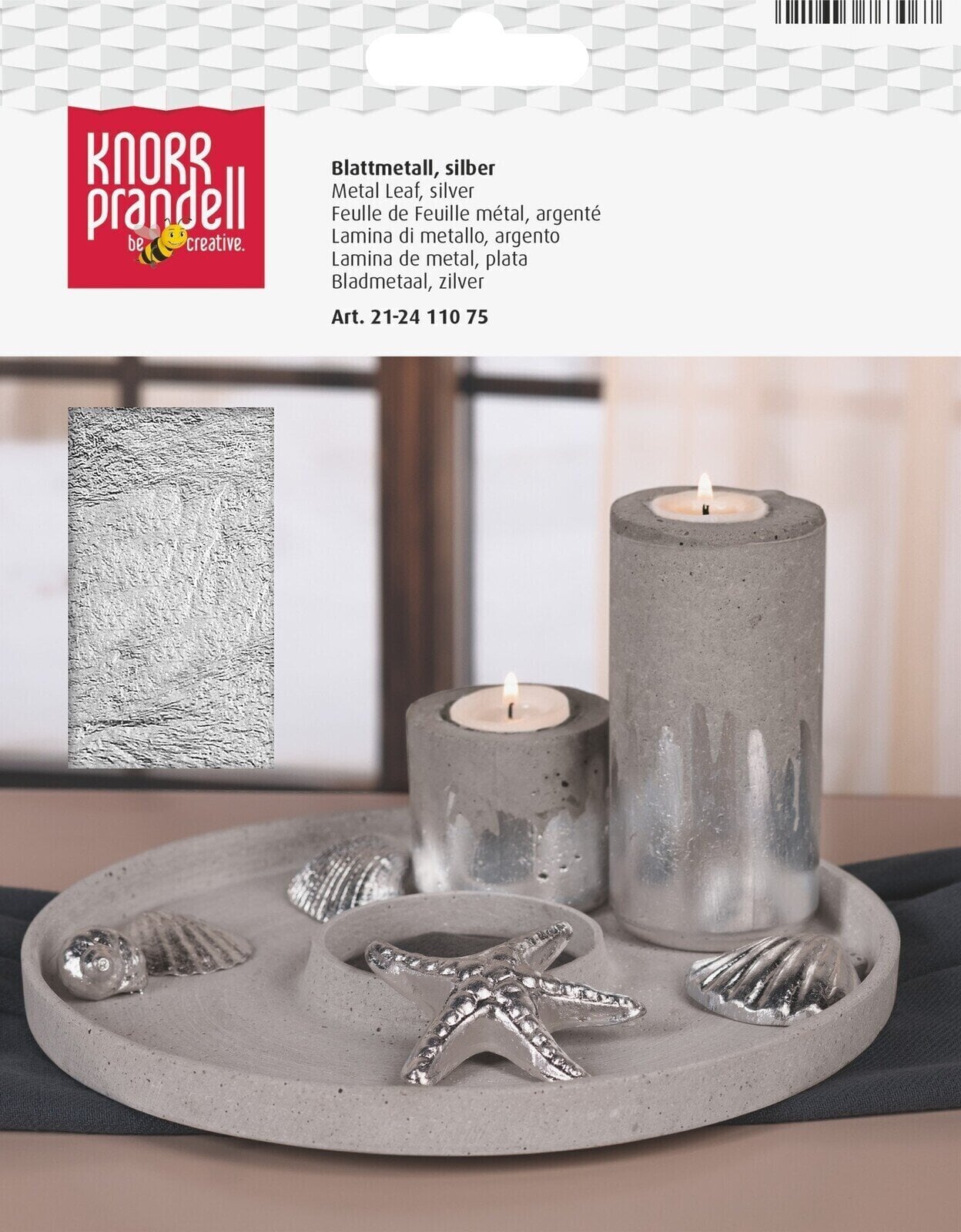 Dorure Knorr Prandell 212411075 Metal Leaf Silver 140×140 mm