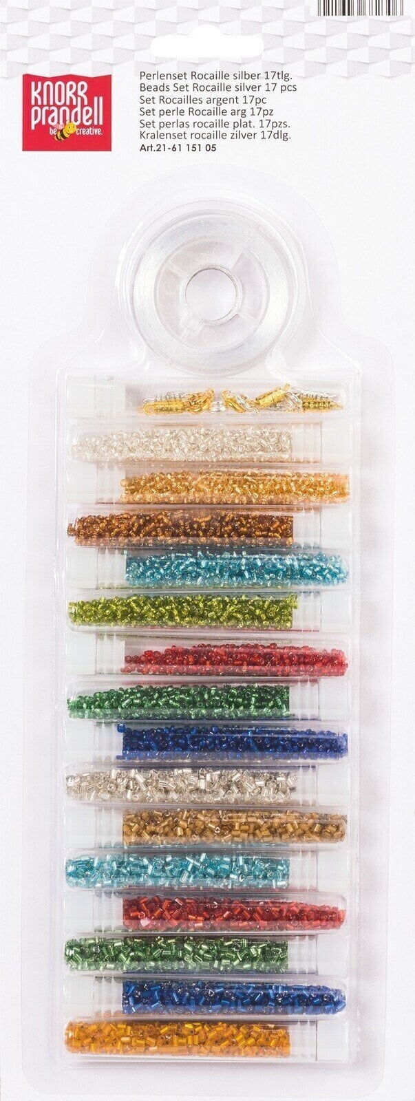 Perlen Knorr Prandell Rocailles Set Transparent Multi-Coloured