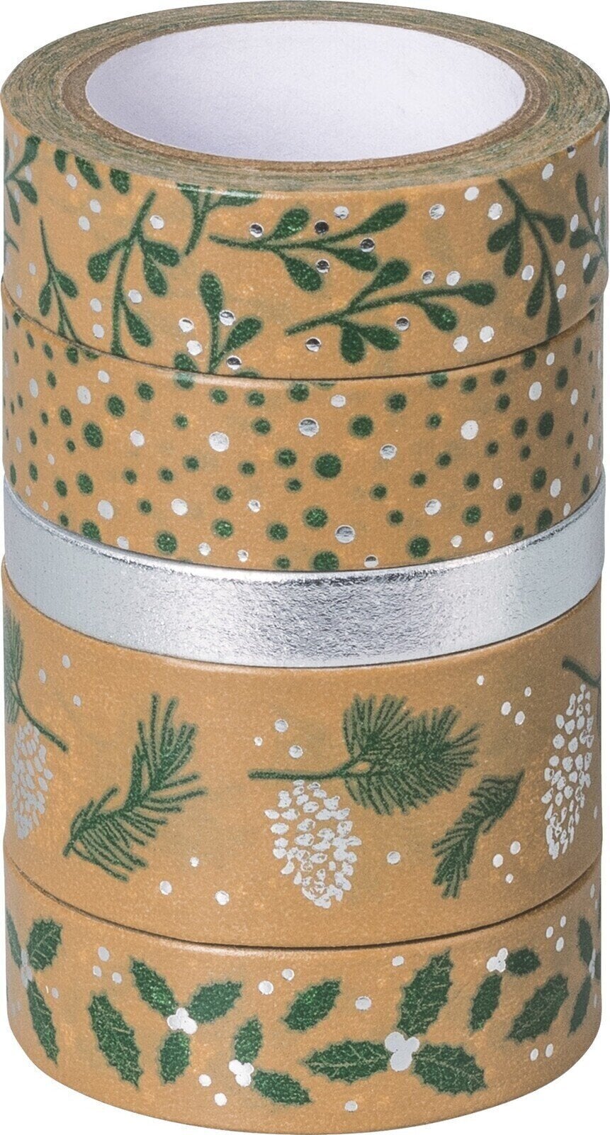 Matériau Heyda 203584530 Ruban décoratif Green/Silver Natural 1