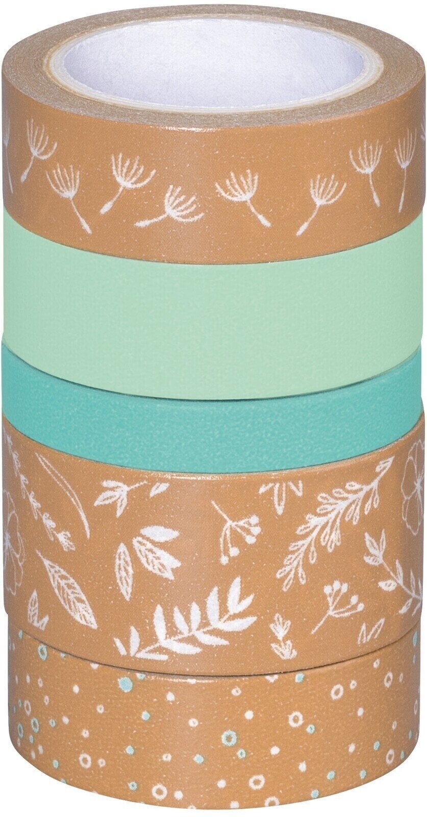 Material Heyda 203584558 Decorative Tape Blue/Natural Natural Leaves 1
