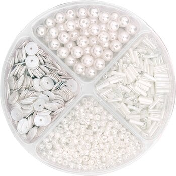 Dečije perle Knorr Prandell Bead and Sequin Mix White 30 g - 1