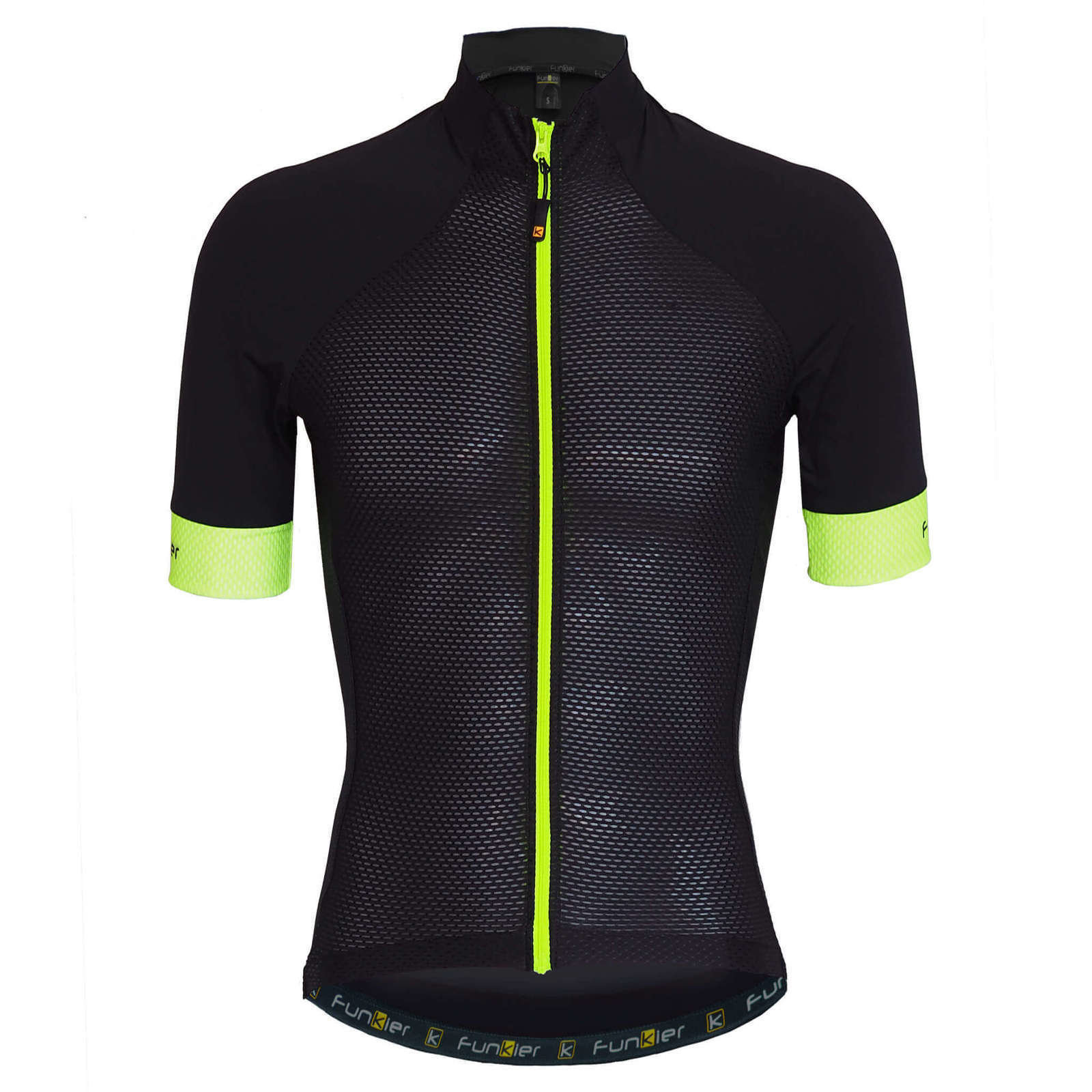 Cycling jersey Funkier Alanno Jersey Black/Fluo Yellow 2XL