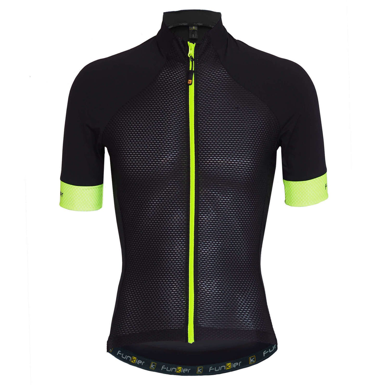 Cycling jersey Funkier Alanno Jersey Black/Fluo Yellow XL