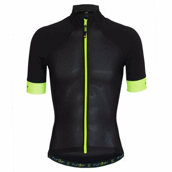 Cycling jersey Funkier Alanno Jersey Black/Fluo Yellow L - 1