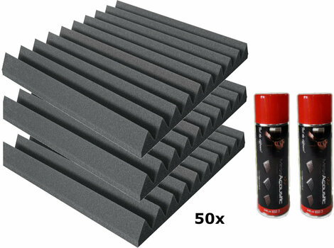 Absorbent foam panel Mega Acoustic PA-PMK-4 50x50 Dark Gray SET Dark Grey - 1