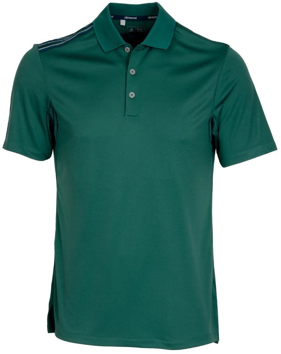 Poloshirt Adidas Climacool 3-Stripes Mens Golf Shirt Tech Forest XL