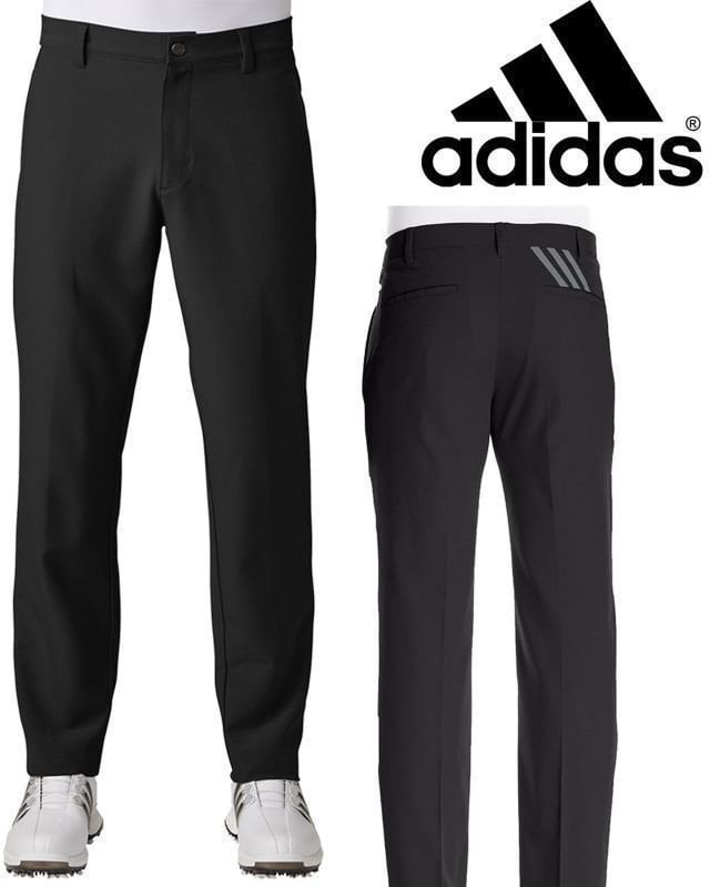 Calças Adidas Puremotion Stretch 3-Stripes Mens Trousers Black/Grey 34/34
