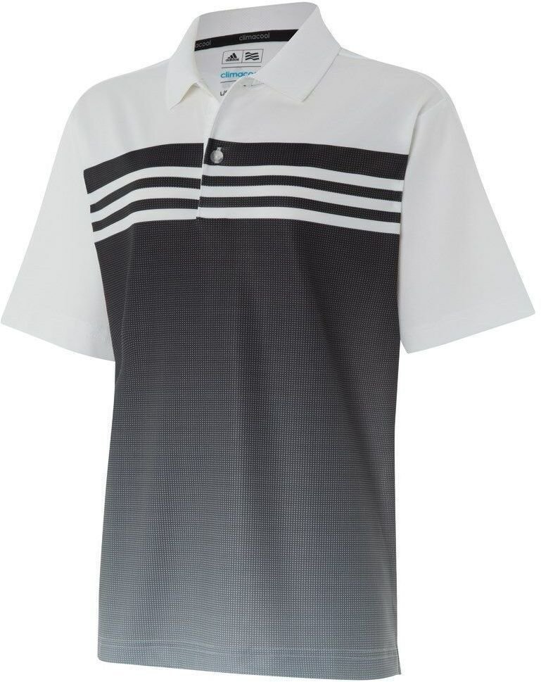 Polo košeľa Adidas Climacool 3-Stripes Gradient White/Black 16 rokov