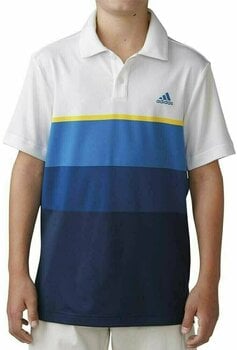 Poloshirt Adidas Climacool Engineered Stripe Boys Polo Shirt White/Yellow 16Y - 1