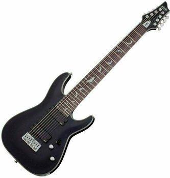 8-snarige elektrische gitaar Schecter Damien Platinum 8 - Satin Black - 1