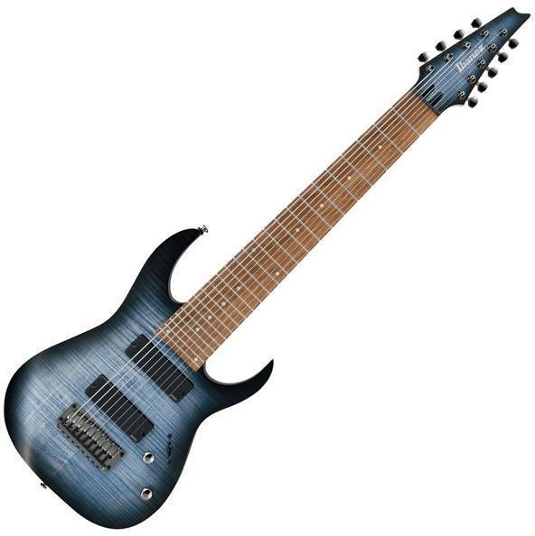 8-strenget elektrisk guitar Ibanez RGIR9FME-FDF Faded Denim Burst Flat