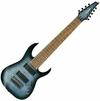 8 струнна електрическа китара Ibanez RGIR9FME-FDF Faded Denim Burst Flat - 1
