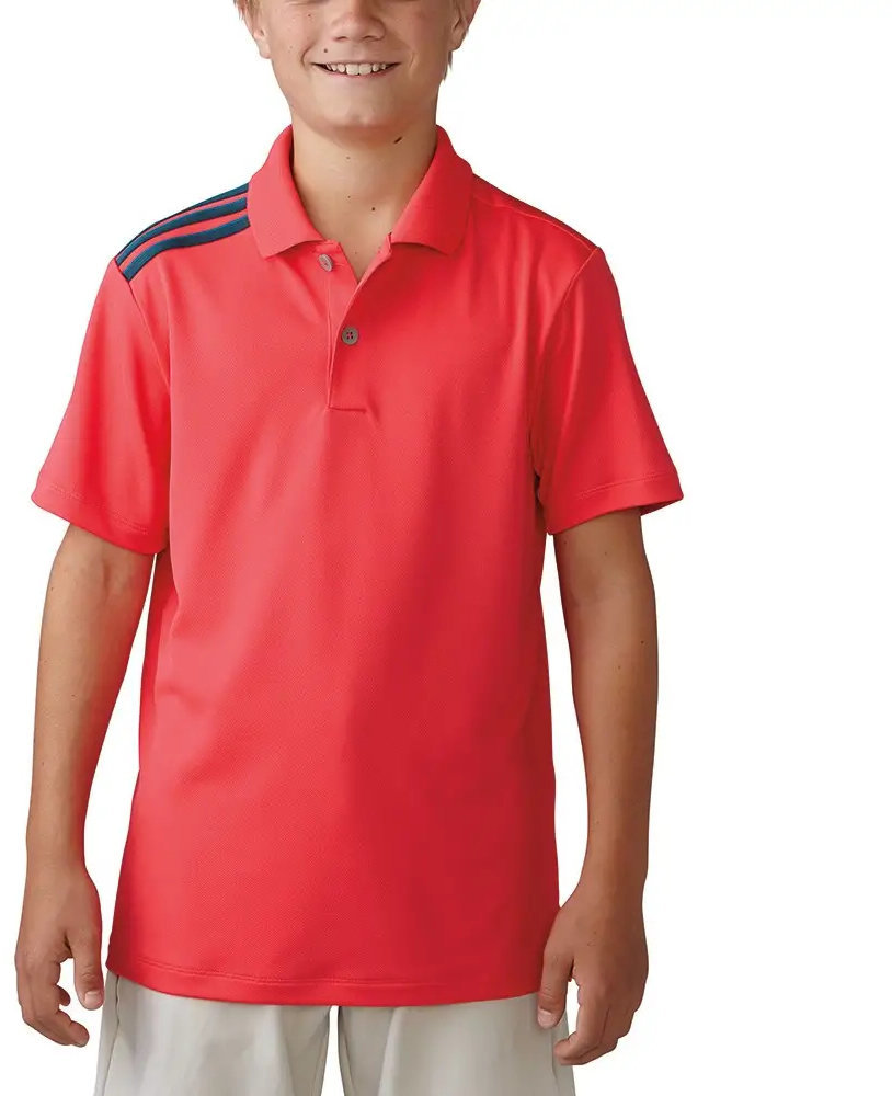Koszulka Polo Adidas Climacool 3-Stripes Koszulka Polo Do Golfa Dla Dzieci Grey/Blue 16Y