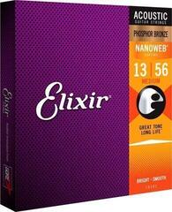 Struny do gitary akustycznej Elixir 16102 Nanoweb 13-56 Struny do gitary akustycznej