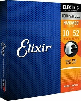 Cordes pour guitares électriques Elixir 12077 Nanoweb 10-52 - 1