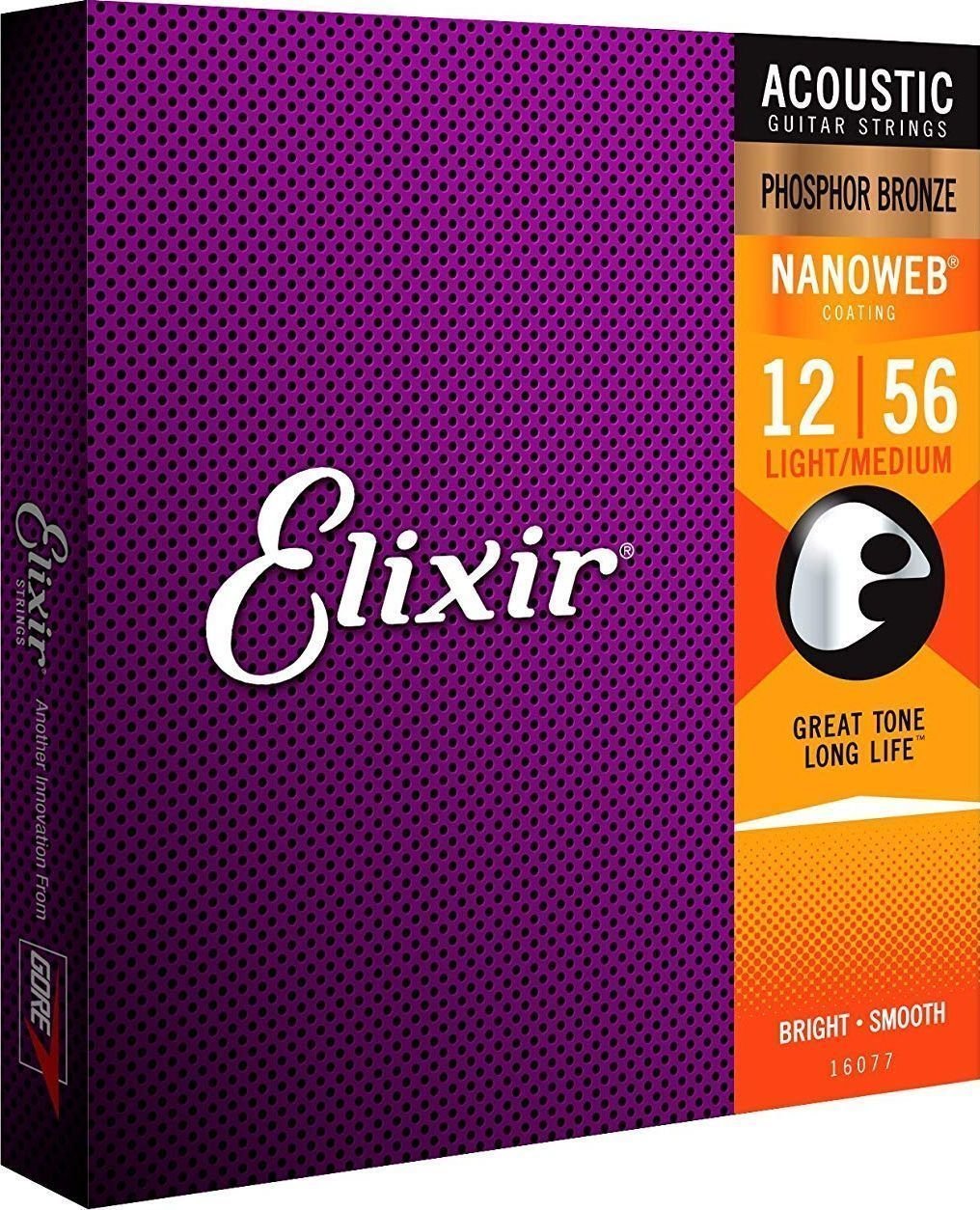 Snaren voor akoestische gitaar Elixir 16077 Nanoweb 12-56