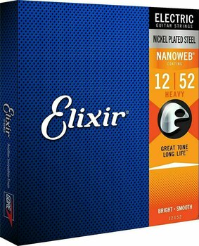 Cordes pour guitares électriques Elixir 12152 Nanoweb 12-52 - 1