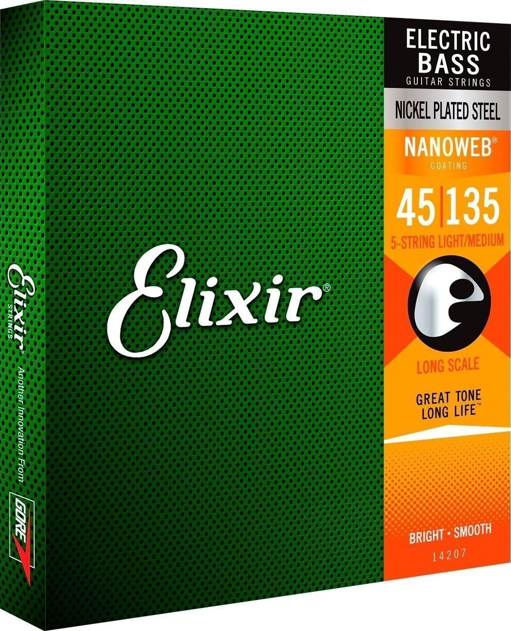Bassguitar strings Elixir 14207 NanoWeb Light/Medium 45-135