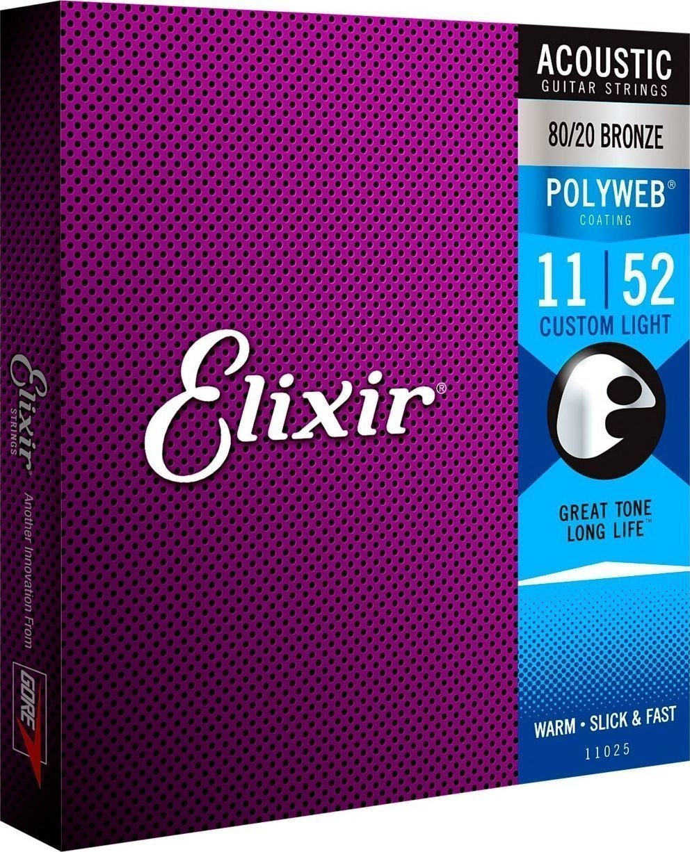 Struny do gitary akustycznej Elixir 11025 Polyweb 11-52