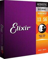 Struny do gitary akustycznej Elixir 11102 Nanoweb 13-56 Struny do gitary akustycznej