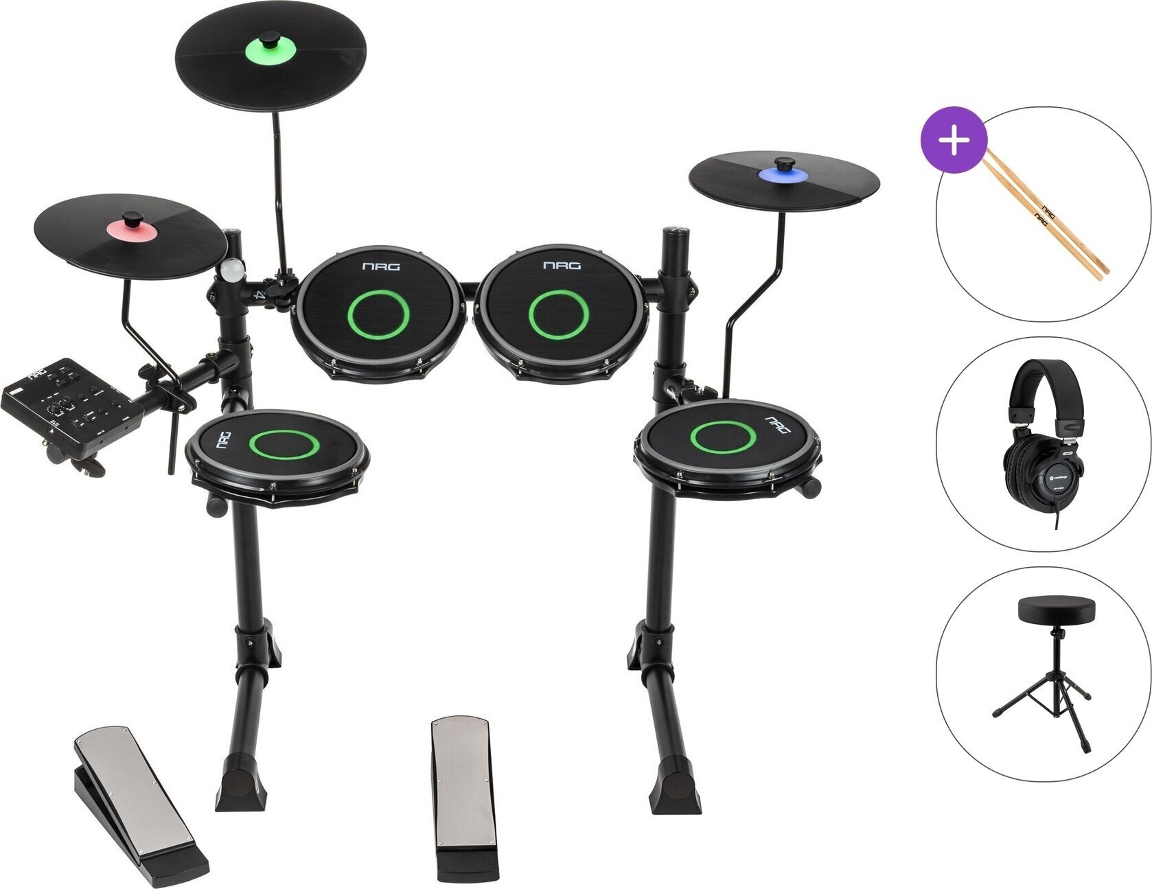 Electronic Drumkit NRG EDK-50 LightUp Standard SET Black Electronic Drumkit