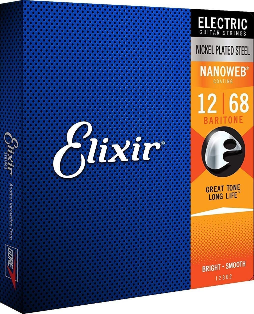 E-guitar strings Elixir 12302 Nanoweb Baritone 012-068