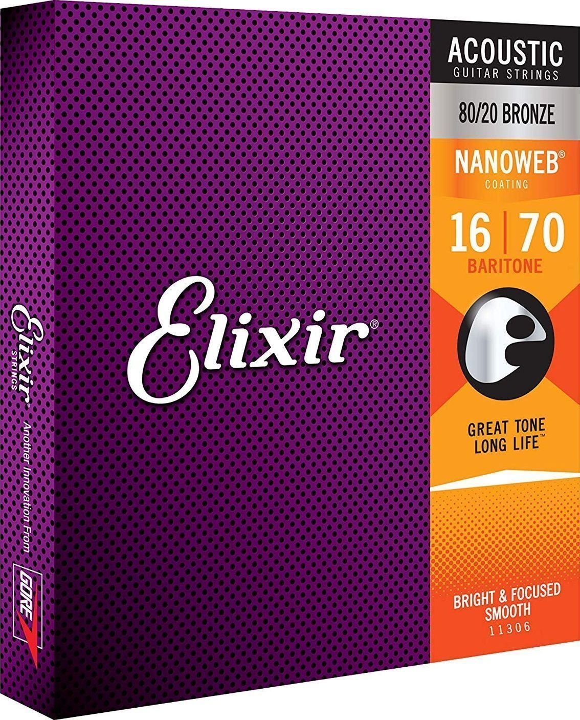Струни за акустична китара Elixir 11306 Nanoweb 16-70