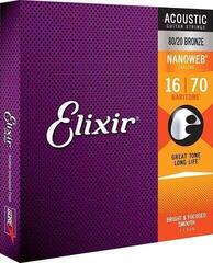 Struny do gitary akustycznej Elixir 11306 Nanoweb 16-70 Struny do gitary akustycznej