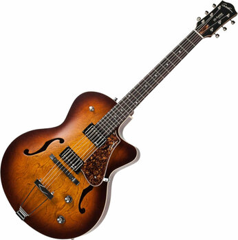 Halvakustisk guitar Godin 5th Avenue CW Kingpin II Cognac Burst - 1