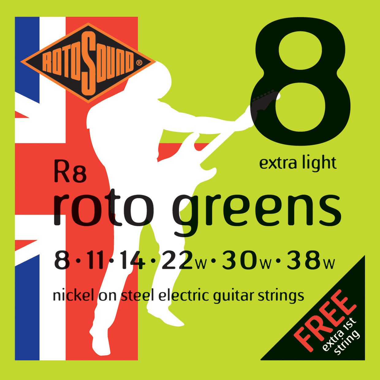 Struny pro elektrickou kytaru Rotosound R8