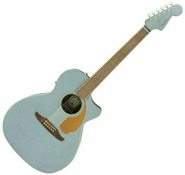 Jumbo elektro-akoestische gitaar Fender Newporter Player WN Ice Blue Satin - 1