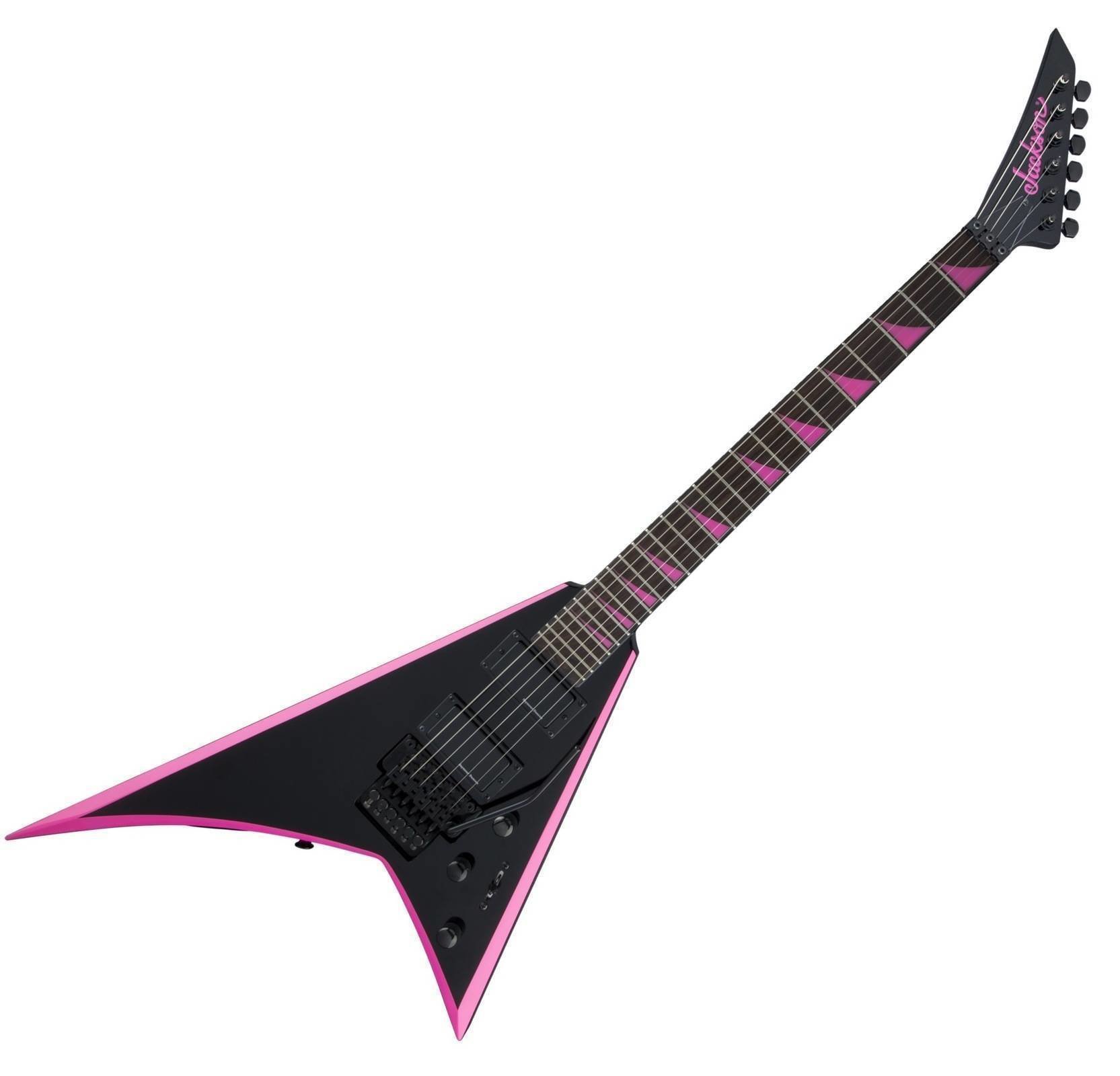 Elektrische gitaar Jackson X Series Rhoads RRX24 IL Black with Neon Pink Bevels