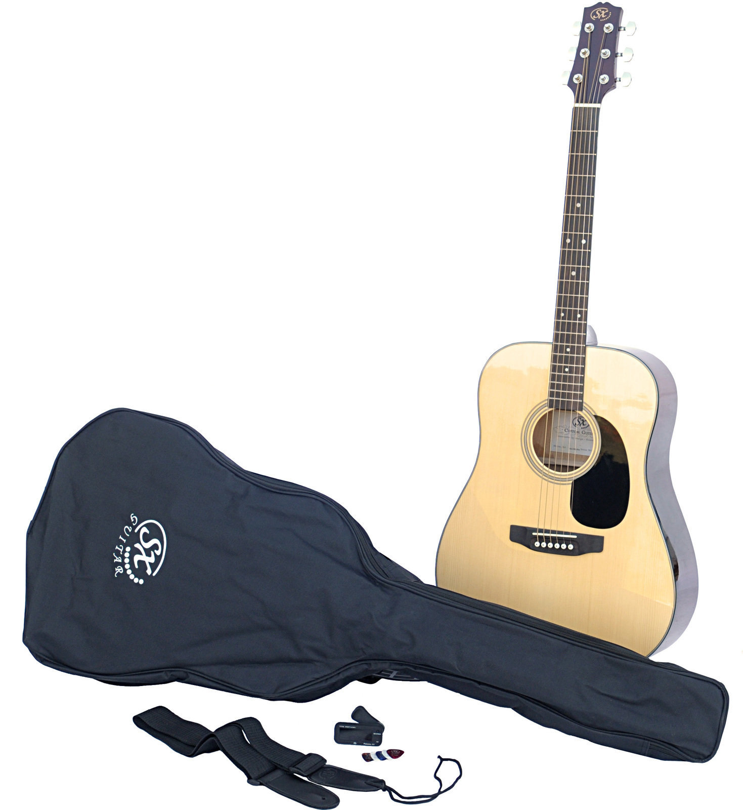 Dreadnought-gitarr SX SA1 Acoustic Guitar Kit Natural
